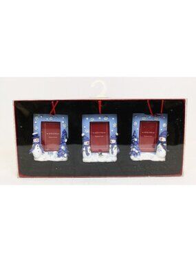 3 Pc St. Nicholas Square Ornament Frames Home Collection Hanging Snowman Holiday